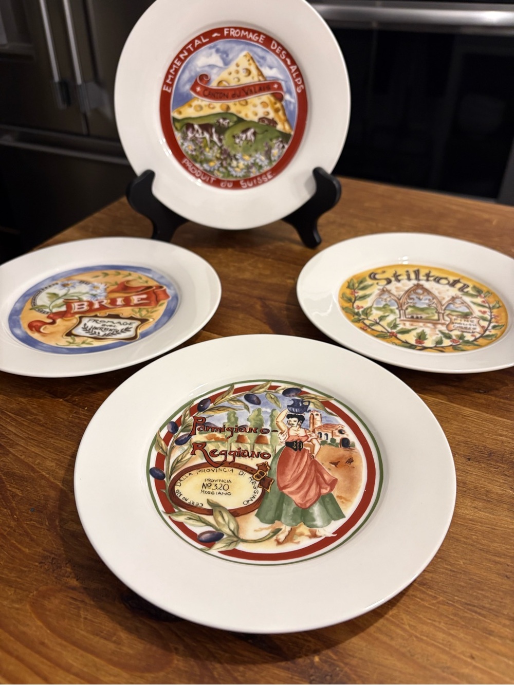 Restoration Hardware Cheese-Themed Ceramic Salad Plate - Multi-Color